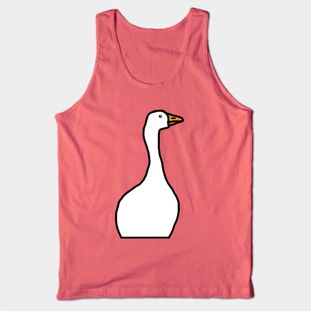 White Gaming Goose with Hidden Feet Tank Top by ellenhenryart